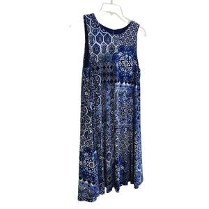 Anne Klein Dress Womens Size 8 Summer Lined Sleeveless Sundress Floral Geometric